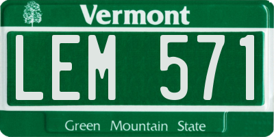VT license plate LEM571