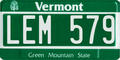 VT license plate LEM579