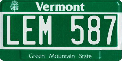 VT license plate LEM587
