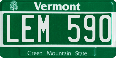 VT license plate LEM590