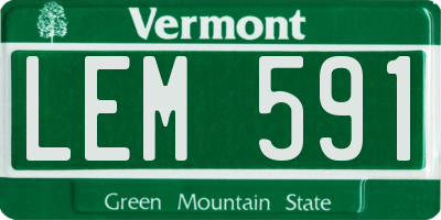 VT license plate LEM591
