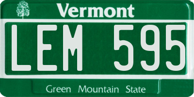 VT license plate LEM595