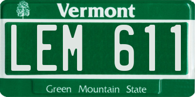 VT license plate LEM611