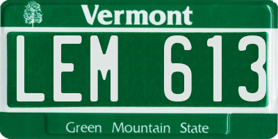 VT license plate LEM613