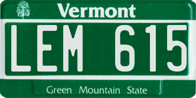 VT license plate LEM615