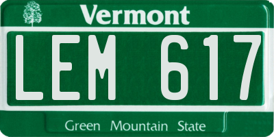 VT license plate LEM617