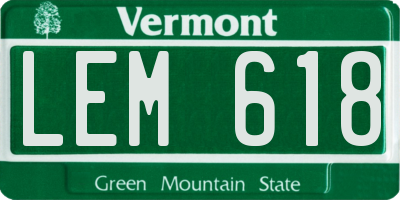 VT license plate LEM618
