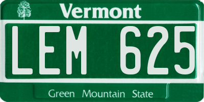 VT license plate LEM625
