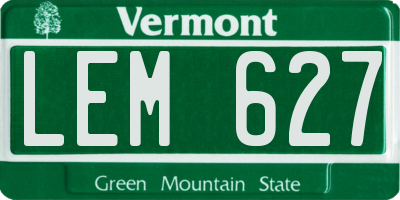 VT license plate LEM627