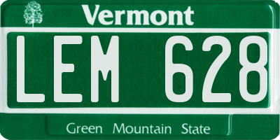 VT license plate LEM628