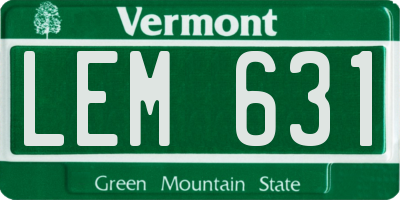 VT license plate LEM631