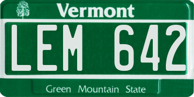 VT license plate LEM642