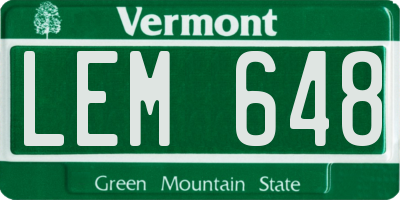 VT license plate LEM648