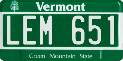 VT license plate LEM651