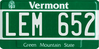 VT license plate LEM652