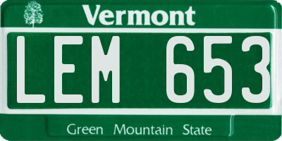 VT license plate LEM653
