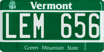 VT license plate LEM656