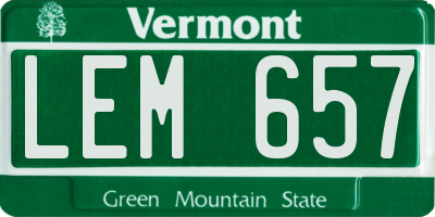 VT license plate LEM657