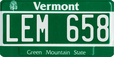 VT license plate LEM658