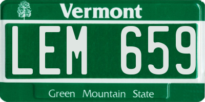 VT license plate LEM659