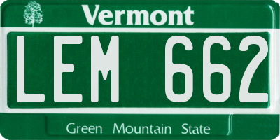 VT license plate LEM662
