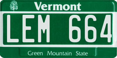 VT license plate LEM664