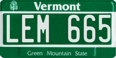 VT license plate LEM665