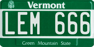 VT license plate LEM666