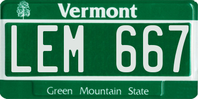 VT license plate LEM667