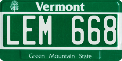 VT license plate LEM668