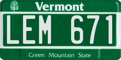 VT license plate LEM671
