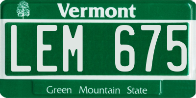 VT license plate LEM675