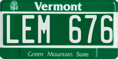 VT license plate LEM676
