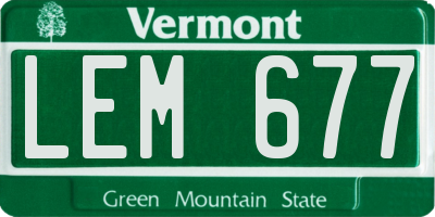 VT license plate LEM677