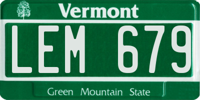 VT license plate LEM679