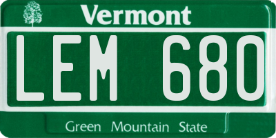 VT license plate LEM680