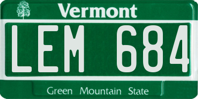 VT license plate LEM684