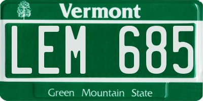 VT license plate LEM685