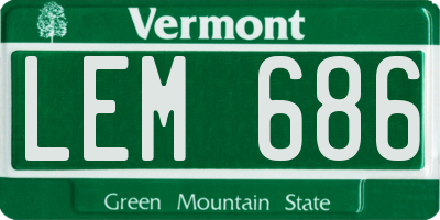 VT license plate LEM686