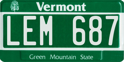 VT license plate LEM687
