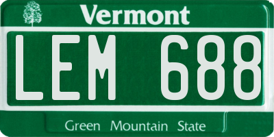 VT license plate LEM688