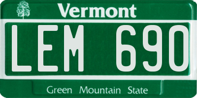 VT license plate LEM690