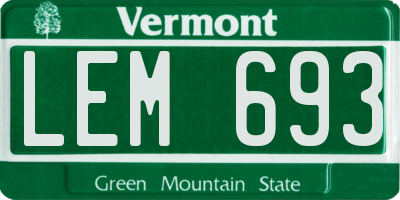 VT license plate LEM693