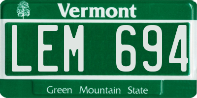VT license plate LEM694