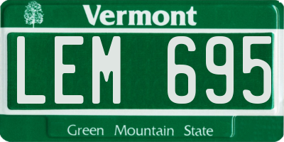 VT license plate LEM695