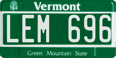 VT license plate LEM696