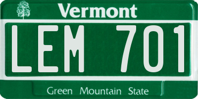 VT license plate LEM701