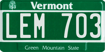 VT license plate LEM703