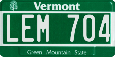 VT license plate LEM704