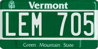 VT license plate LEM705